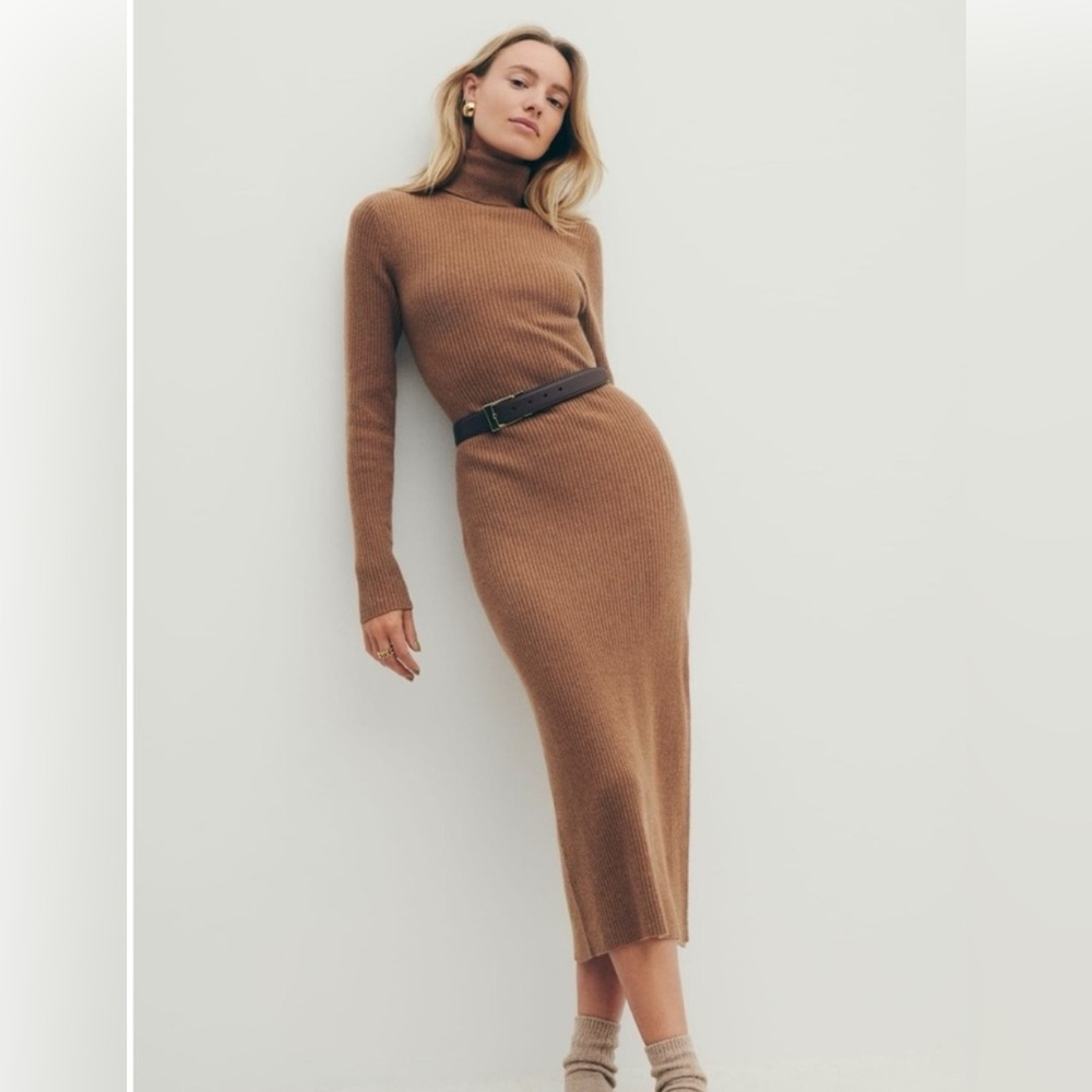 Reformation Robin cashmere turtleneck dress